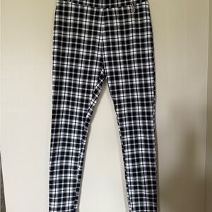 Tommy Hilfiger Black and White Dress Pants with Plaid Design